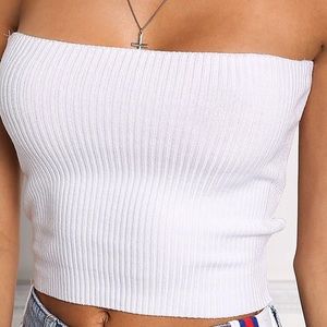 ribbed white tube top